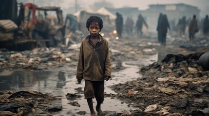 World poverty background wallpaper AI generated image