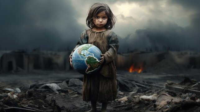 world poverty background wallpaper AI generated image
