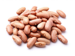 Alavese pinto beans isolated on a white background. - obrazy, fototapety, plakaty