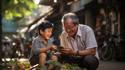 Fototapeta premium relationship between ages and Relationships between generations The connections are endless. prevention dementia 