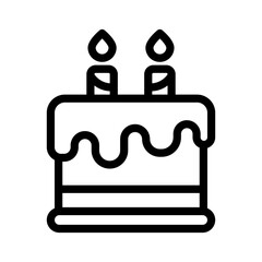birthday cake line icon illustration vector graphic. Simple element illustration vector graphic, suitable for app, websites, and presentations isolated on white background