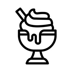 ice cream cup line icon illustration vector graphic. Simple element illustration vector graphic, suitable for app, websites, and presentations isolated on white background