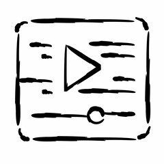 multimedia video player icon, vector illustration abstrak 