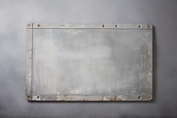 Obraz premium old metal plate on a grey background