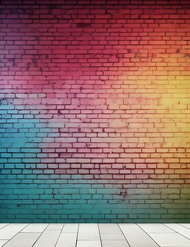 Graffiti neon lights on old grunge brick wall canvas, Colorful smoke,street art by night,style paintingf, black background, Generative AI © RAZ