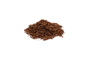 Instant coffee powder. Decaffeinated Americano stick coffee - white background