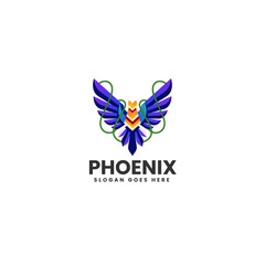 Obraz premium Vector Logo Illustration Phoenix Gradient Colorful Style