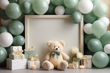 teddy bear and gift box