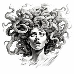 A Captivating Portrait of a Woman with Luxurious, Flowing Hair