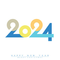 Happy new year 2024 design with unique numbers. Premium vector design for poster, banner, greeting and new year 2024 celebration. Vector