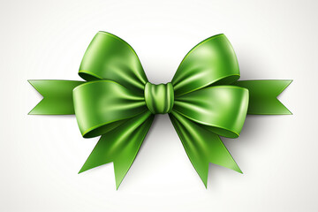 green bow isolated on white