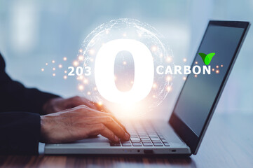 2030 zero carbon concept, 2023 zero carbon is the important for business in the world, Reduce carbon safe the world.
