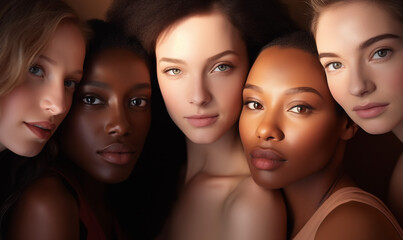Obraz premium portrait of three women with different skin 