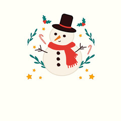 snowman with a scarf