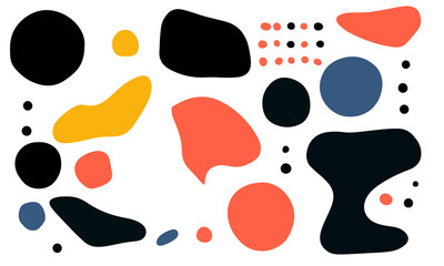 slick shiny abstract shapes, vivid colours, white background