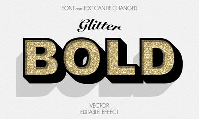 VECTOR editable text effect. GLITTER BOLD text effect