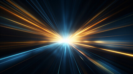 high speed blue light effect. Futuristic Light Effect. Colorful Lens Flare. Star, Explosion and Electric. Blue light technology background. High speed. Radial motion blur background. 