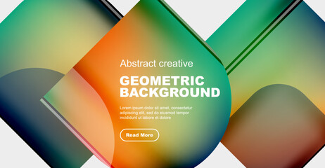 Round square geometric abstract background