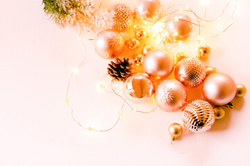 Gold Pink Sparkly Ornaments