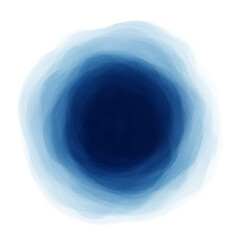Blue watercolor paint round shape with liquid fluid isolated on transparent background for design elements. © korkeng