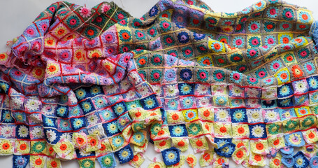 handmade blanket make from crochet for warm in wintertime