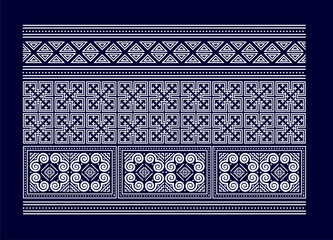 Hmong ethnic pattern.Indigenous embroidery designs.