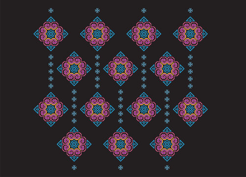 Hmong ethnic pattern.Indigenous embroidery designs.