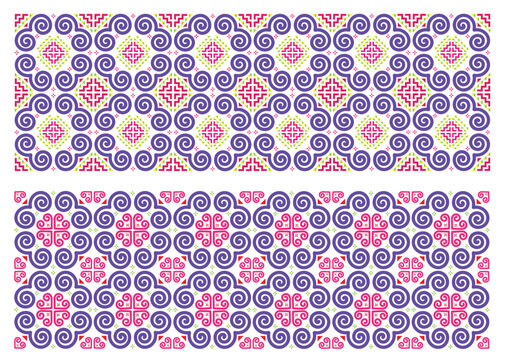 Hmong ethnic pattern.Indigenous embroidery designs.
