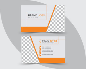 Modern presentation Business card with the company logo. Vector business card template. Vector illustration design. Double-sided creative business card vector design template. Business card for busine