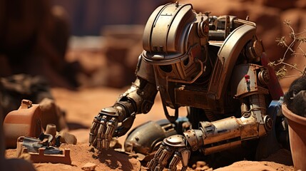 A robot working in the science things UHD wallpaper