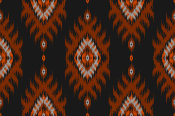 Fabric ikat pattern art. Geometric ethnic seamless pattern traditional. American, Mexican style. Design for background, wallpaper, illustration, fabric, clothing, carpet, textile, batik, embroidery.