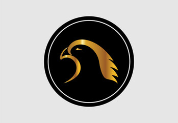 Eagle, eagle head logo design pro vector with golden and black color