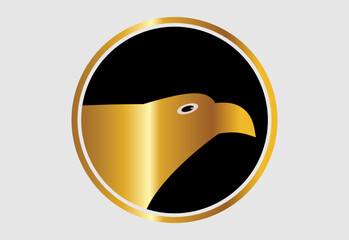 Eagle, eagle head logo design pro vector with golden and black color