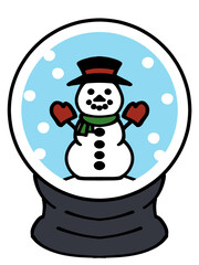 かわいい雪だるまのスノーボールのイラスト素材