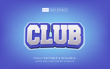 Editable text effect basket club 3d cartoon style premium vector