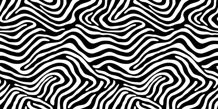 Abstract black and white line doodle seamless pattern. Creative squiggle style drawing background, trendy design with basic shapes. Simple hand drawn wallpaper print texture.	
