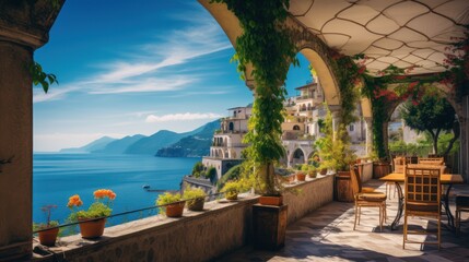 Sunny Terrace with Ocean View in Amalfi