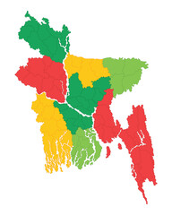 Bangladesh map with all divisions
