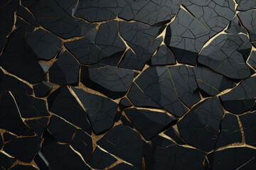 Indulge in the glamorous contrast of this shiny metallic black and gold marble texture background vector. A truly striking art piece. is AI Generative.