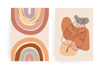 Obraz premium Boho abstract wall art collection