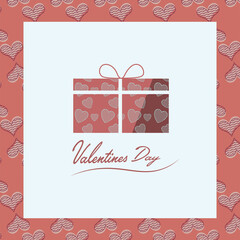 Digital png illustration of valentines day text with gift on white, red and transparent background