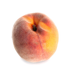 Ripe peach isolated on white background