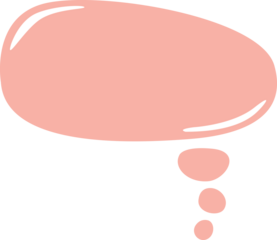 Digital png illustration of pink speech bubble with copy space on transparent background