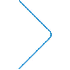 Digital png illustration of blue arrow pointing right on transparent background