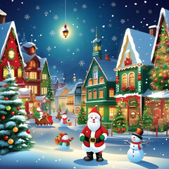 Christmas trees and Santa, Generating AI