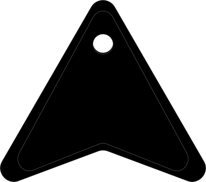 Digital png illustration of black arrow pointing up with copy space on transparent background