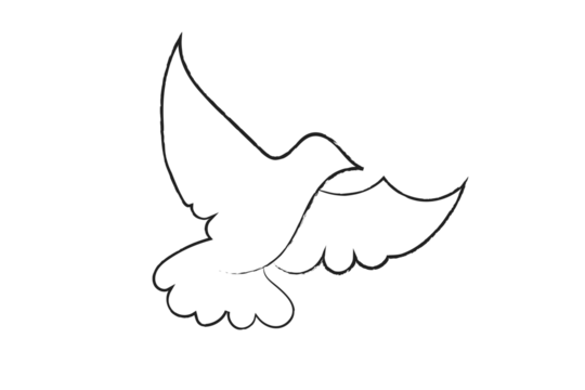 Digital png illustration of black and transparent pigeon with copy space on transparent background