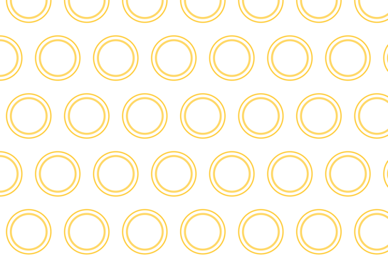 Digital png illustration of rows of yellow circles on transparent background