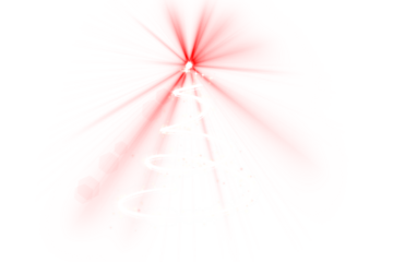 Digital png illustration of red light and white spiral with copy space on transparent background