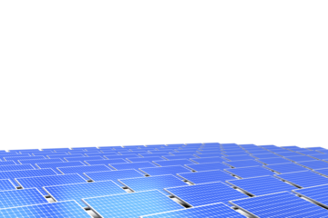 Digital png illustration of blue solar panels on transparent background